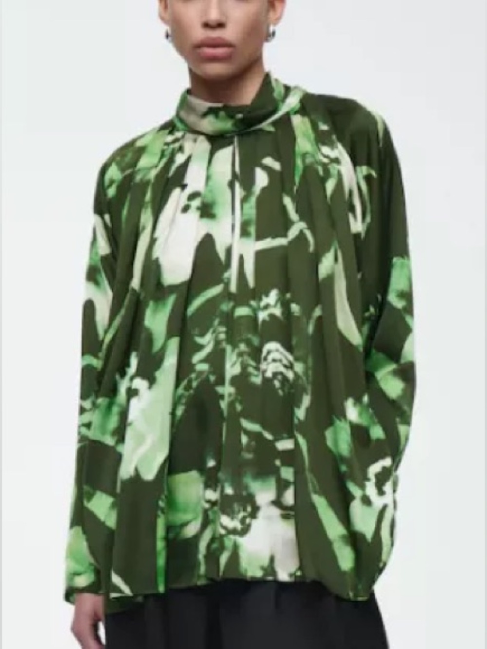 COS PLEATED BATWING BLOUSE